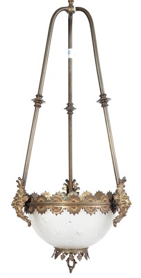 Lot 246 - Victorian Brass, Gilt-Metal and Frosted Glass...