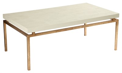 Lot 186 - Gilt-Metal and Faux Shagreen Low Table Height...