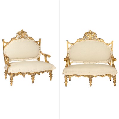 Lot 587 - Pair of Continental Baroque Style Gilt and...