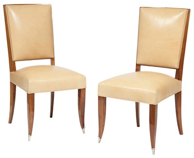Lot 317 - Pair of Art Deco Style Tan Leather Upholstered...