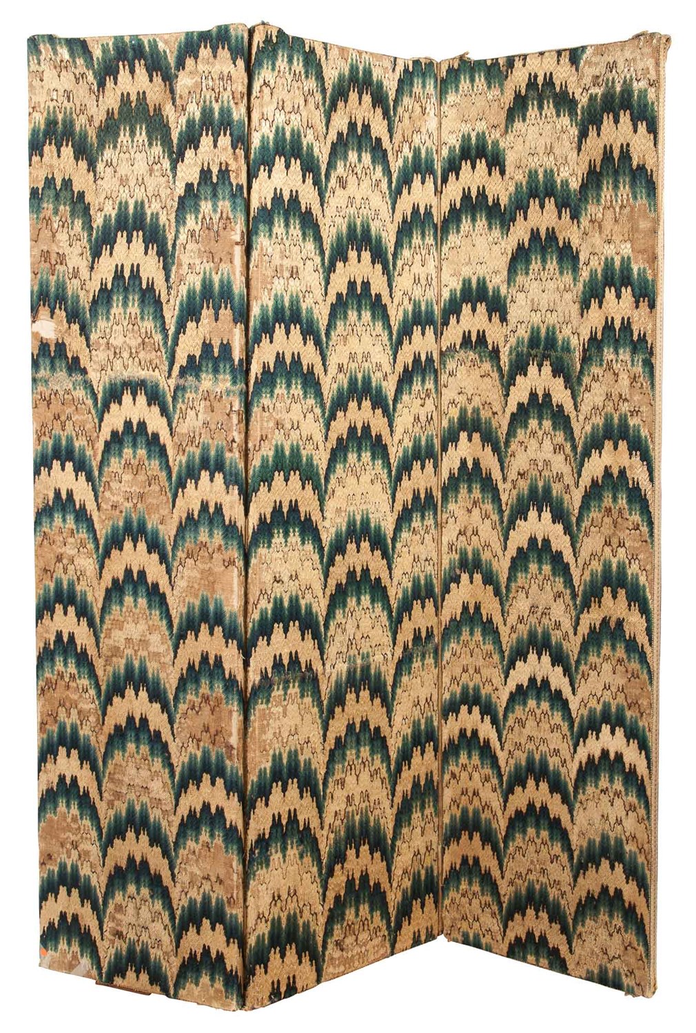Lot 223 - Flame-Stitch Three-Panel Folding Screen Height...
