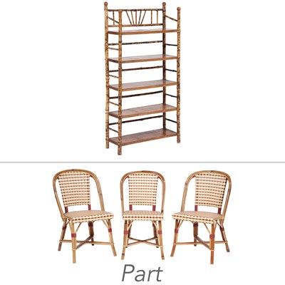 Lot 314 - Set of Three French Bamboo and Vinyl Café...