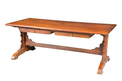 Lot 381 - Provincial Style Stained Pine Library Table...