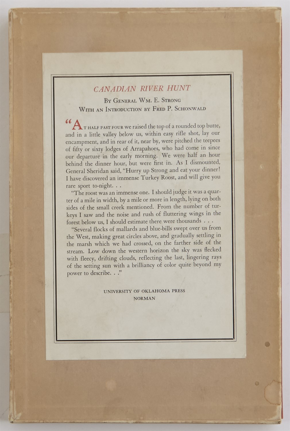 Lot 194 - STRONG, GENERAL W[ILLIA]M E. Canadian River...
