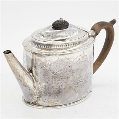 Lot 363 - George III Sterling Silver Teapot Hester...