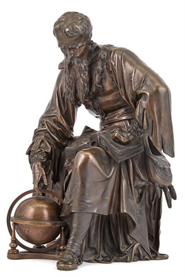 Lot 339 - Bronze Figure of Galileo Signed Jean Gaul....