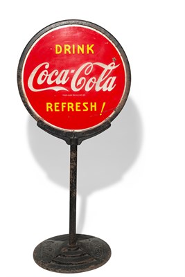 Lot 220 - Coca-Cola Lollipop Sign Painted enamel sign on...