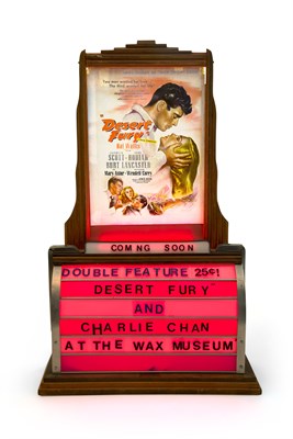 Lot 206 - Lighted Movie Theater Counter-Top Marquee Wood...