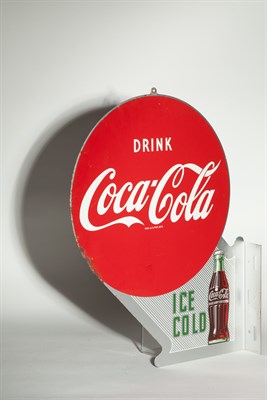 Lot 217 - Coca-Cola Double-Sided Metal Flange Sign...
