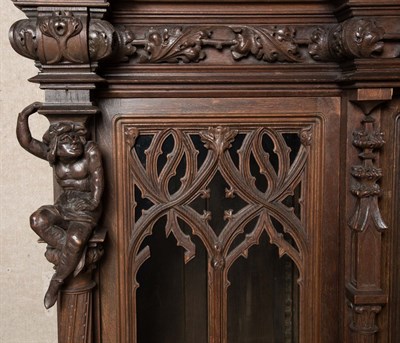 Lot 146 - Gothic Revival Stained Oak Bookcase Height 61...