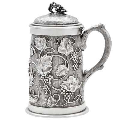 Lot 372 - American Silver Covered Tankard H.B. Stanwood...