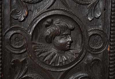Lot 321 - Renaissance Revival Stained Oak Two-Door...