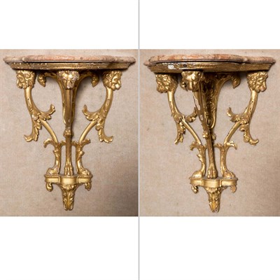 Lot 458 - Pair of George III Style Giltwood Marble Top...