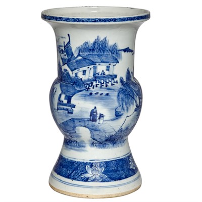 Lot 428 - Chinese Blue and White Glazed Porcelain Gu...