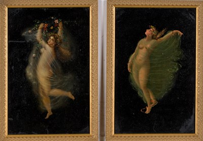 Lot 20 - Continental School Dancing Figures: Pair Oil...