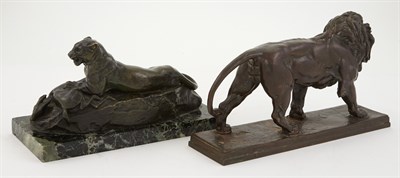 Lot 251 - Two Patinated Bronze Animalier Figures After...