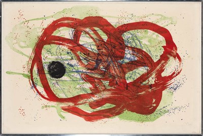 Lot 127 - Joan Miró VERT SUR ROUGE (MOURLOT 215) Color...