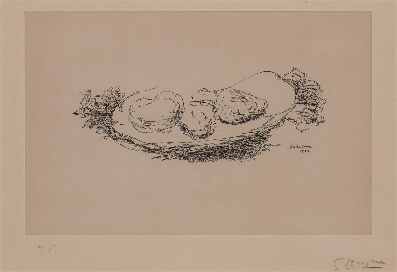 Lot 2110 - Georges Braque (1882-1963) LES HUÎTRES...