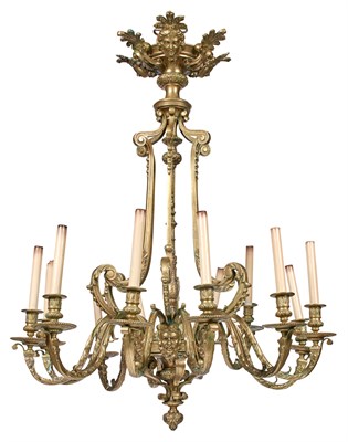 Lot 240 - Louis XIV Style Bronze Twelve-Light Chandelier...