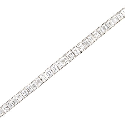 Lot 526 - Platinum and Diamond Straightline Bracelet