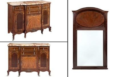 Lot 333 - Pair of Louis XV/XVI Style Parquetry Inlaid...