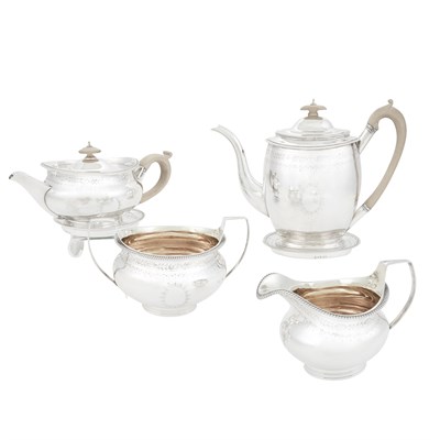 Lot 266 - George III Sterling Silver Four Piece Tea and...