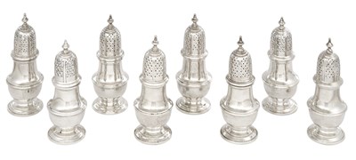 Lot 377 - Set of Eight Sterling Silver Salt and Pepper...