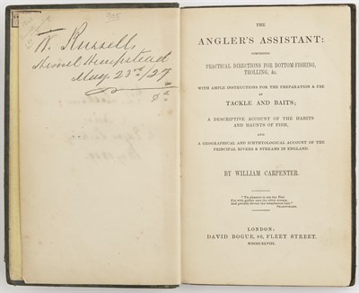 Lot 56 - CARPENTER, WILLIAM The Angler's Assistant....