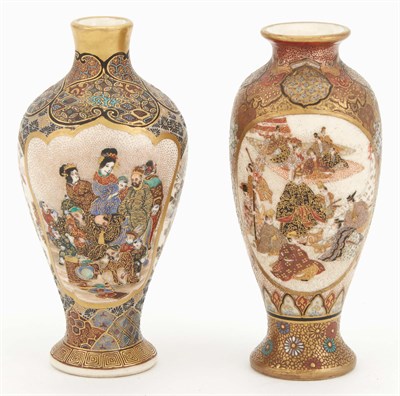 Lot 227 - Two Japanese Satsuma Gilt Hand-Painted and...