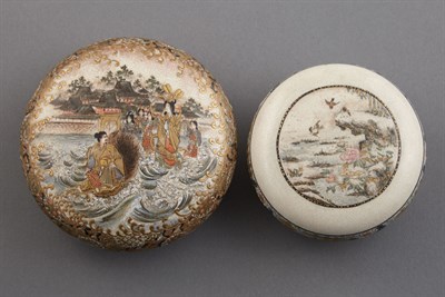 Lot 30 - Two Japanese Satsuma Covered Boxes Meiji...