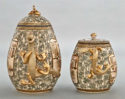 Lot 33 - Japanese Satsuma Covered Teapot and Creamer...