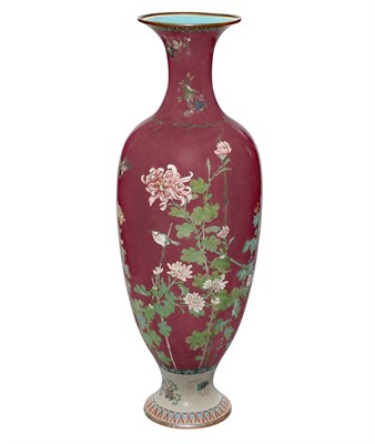 Lot 34 - Japanese Cloisonne Vase Taisho Period Of tall...