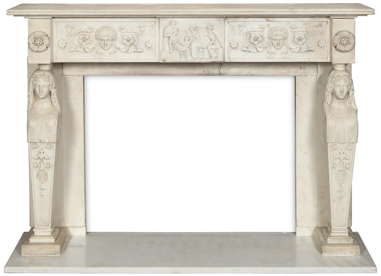 Lot 267 - George IV White Statuary Marble Fireplace...