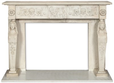 Lot 267 - George IV White Statuary Marble Fireplace...