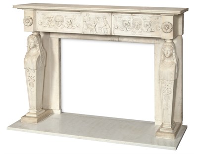 Lot 267 - George IV White Statuary Marble Fireplace...