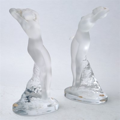 Lot 263 - Group of Six Lalique Molded Frosted Colorless...