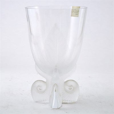 Lot 264 - Two Lalique Molded Glass Vases and Resin...