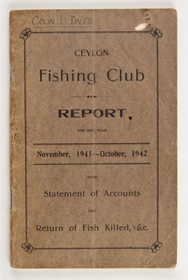 Lot 35 - [ANGLING CLUB] Ceylon Fishing Club Report for...