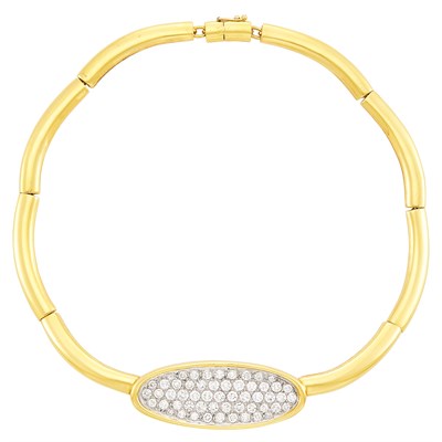 Lot 280 - Two-Color Gold and Diamond Necklace