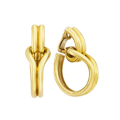 Lot 389 - Pair of Gold Hoop Earclips, Tiffany & Co.