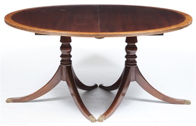 Lot 201 - Regency Style Walnut Banded Mahogany Double...