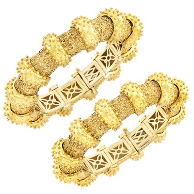 Lot 411 - Pair of Gold Bracelets, Wander, France