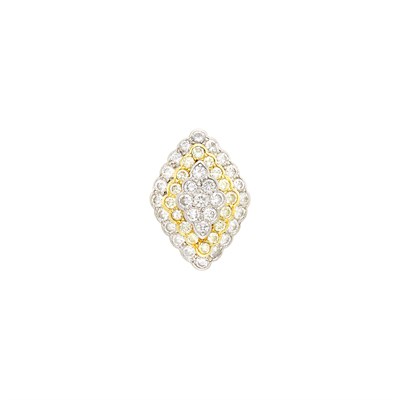 Lot 355 - Gold, Platinum, Diamond and Light Yellow Diamond Ring