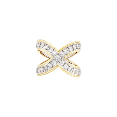 Lot 37 - Gold, Platinum and Diamond Band Ring, Tiffany & Co.