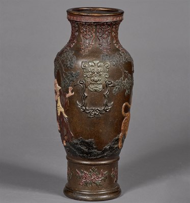 Lot 17 - Japanese Molded and Glazed Vase Meiji Period...