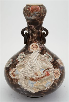 Lot 462 - Satsuma Pottery Vase with Phoenix Motif Height...