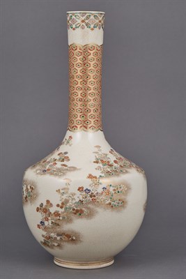Lot 22 - Japanese Satsuma Vase Meiji Period Painted in...