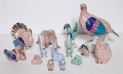 Lot 143 - Group of Fourteen Herend Porcelain Figures of...