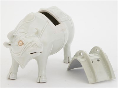 Lot 181 - Japanese Porcelain Figure of a Cow Possibly...
