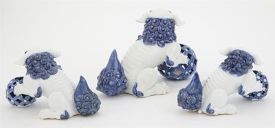 Lot 182 - Three Japanese Blue and White Porcelain...